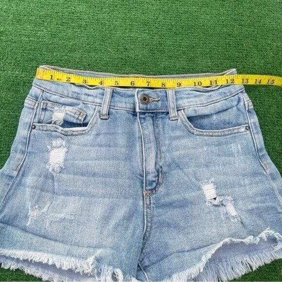 Forever 21 Light Blue Distressed Jean Shorts Size S - Picture 5 of 6